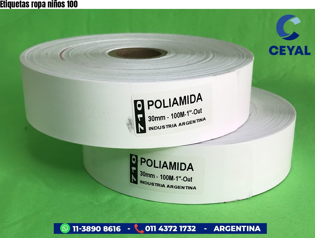 Etiquetas ropa niños 100