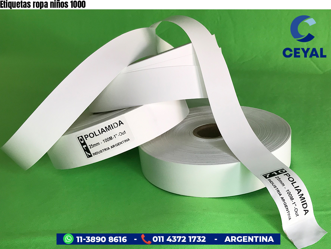 Etiquetas ropa niños 1000