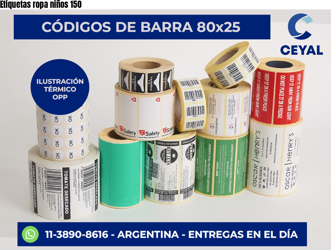 Etiquetas ropa niños 150