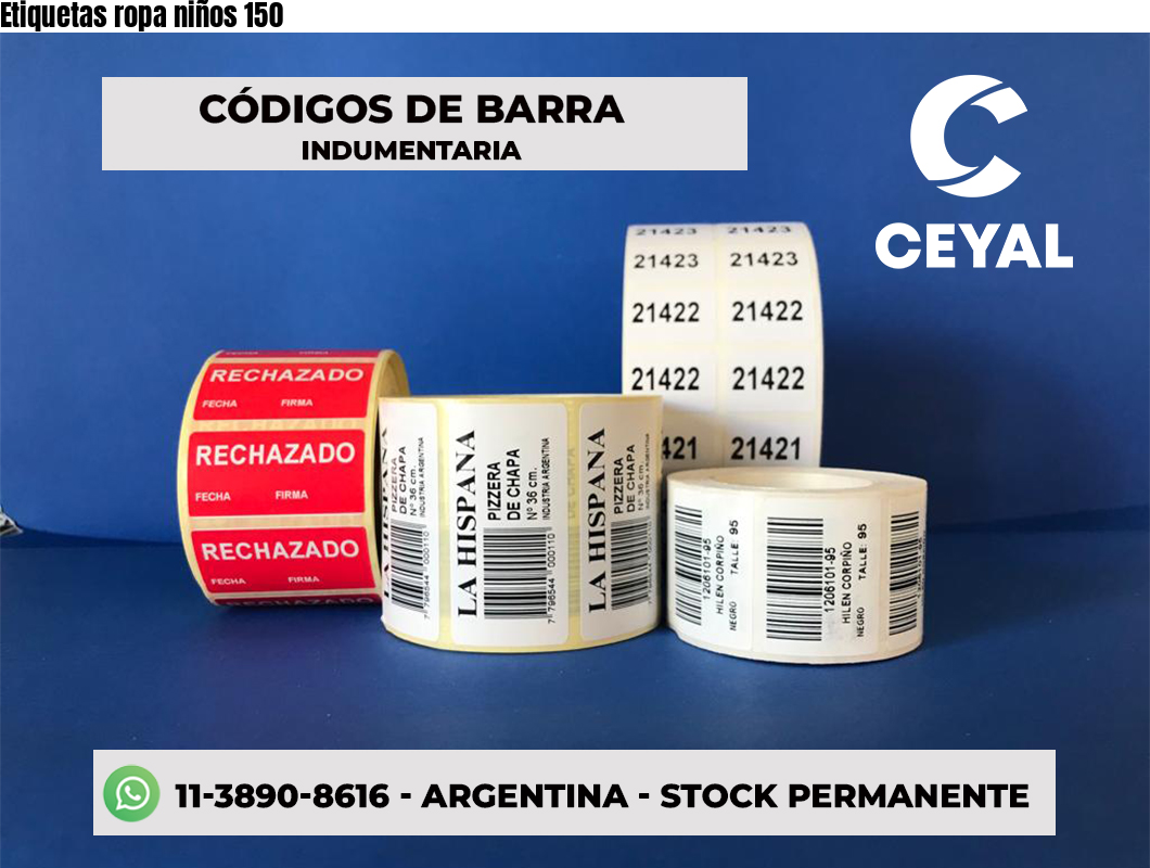 Etiquetas ropa niños 150