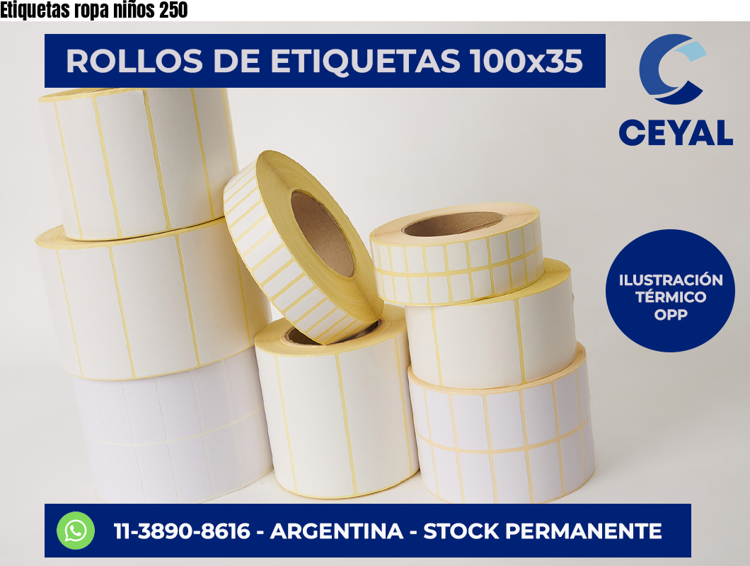 Etiquetas ropa niños 250