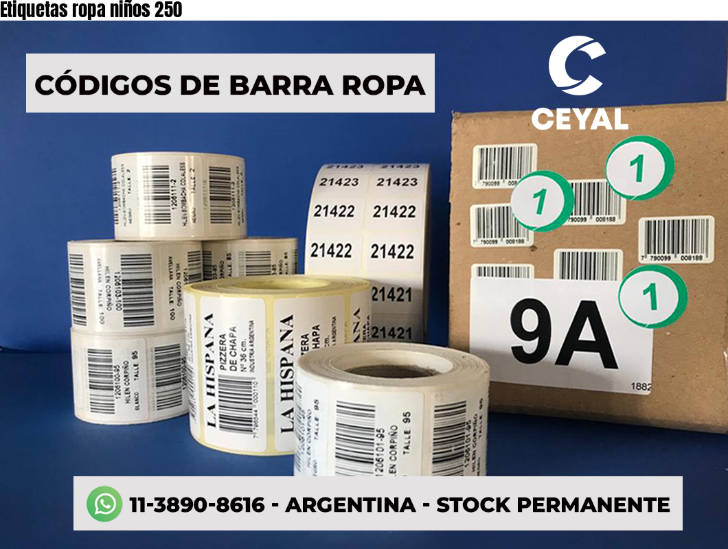 Etiquetas ropa niños 250