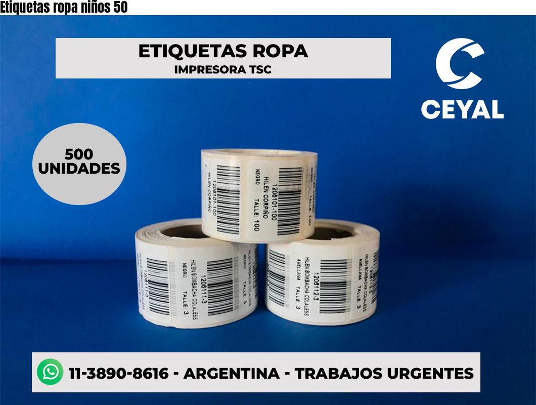 Etiquetas ropa niños 50