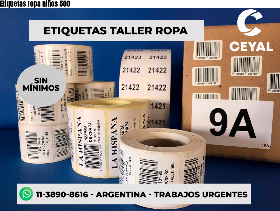 Etiquetas ropa niños 500