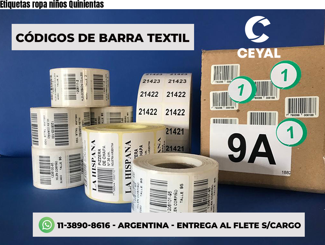 Etiquetas ropa niños Quinientas