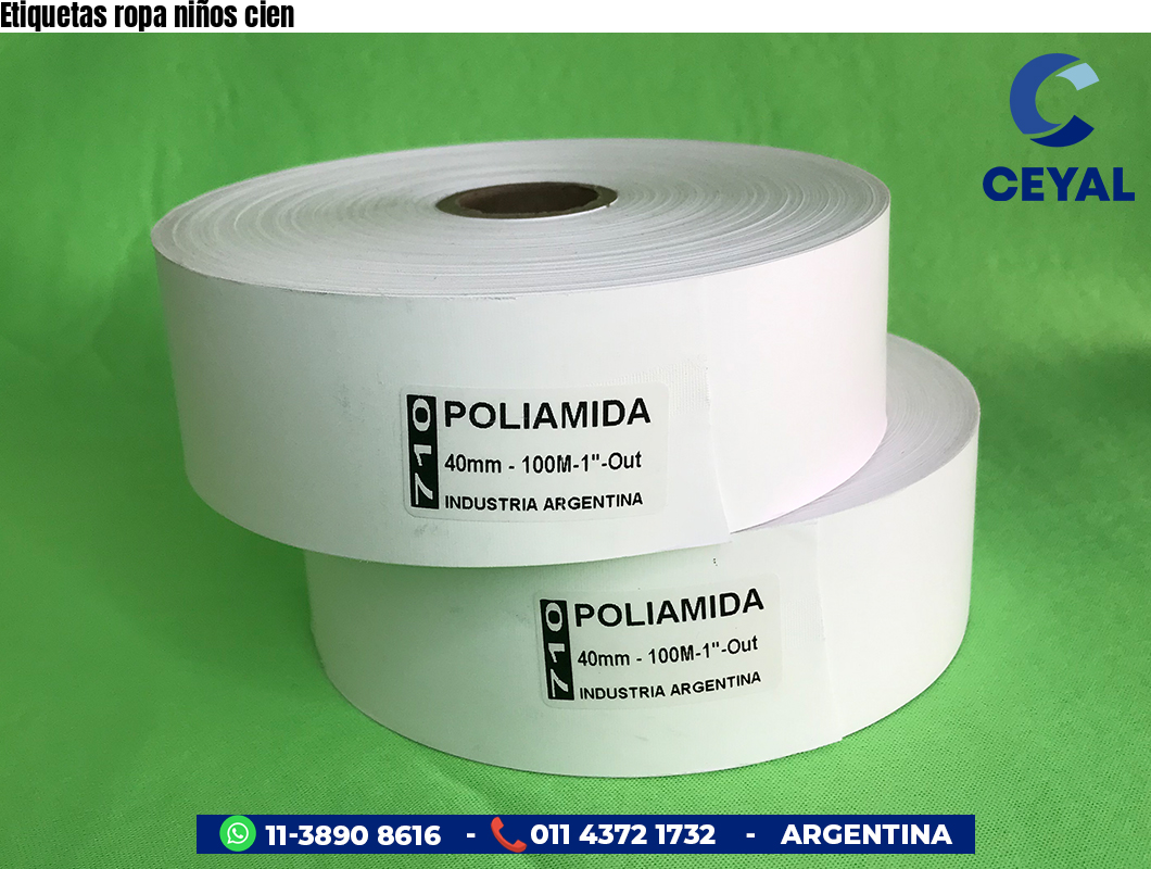 Etiquetas ropa niños cien