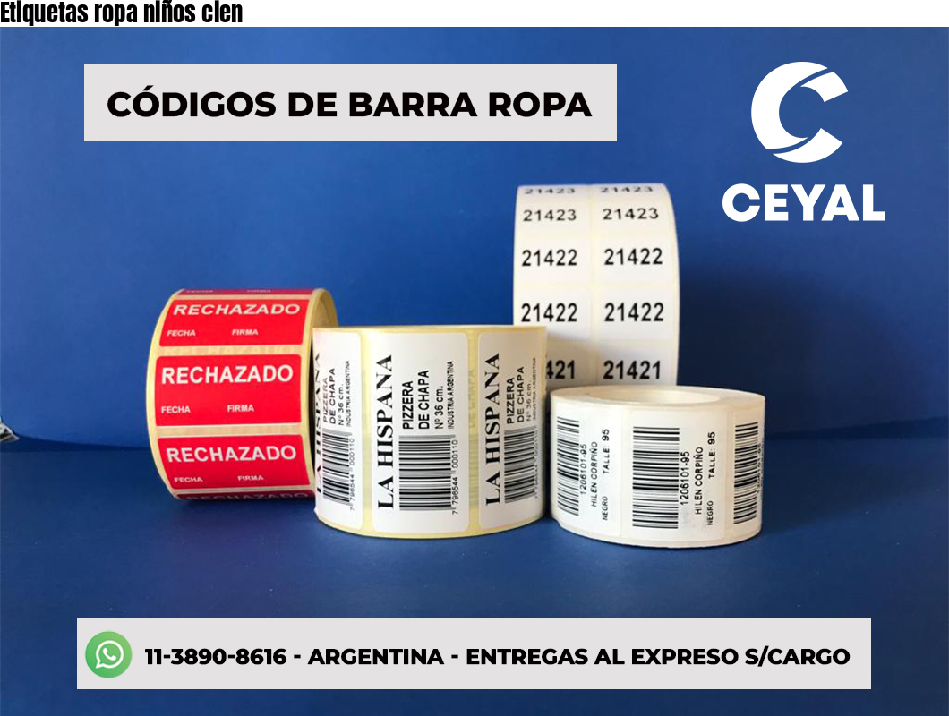 Etiquetas ropa niños cien