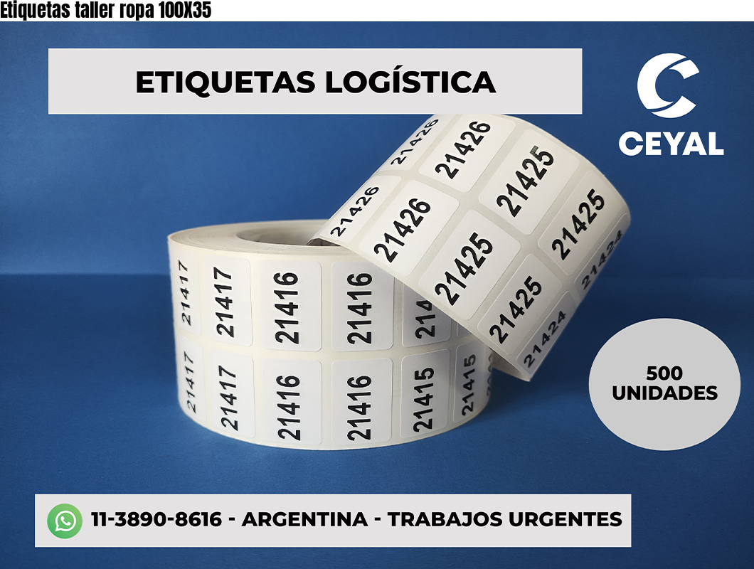Etiquetas taller ropa 100X35