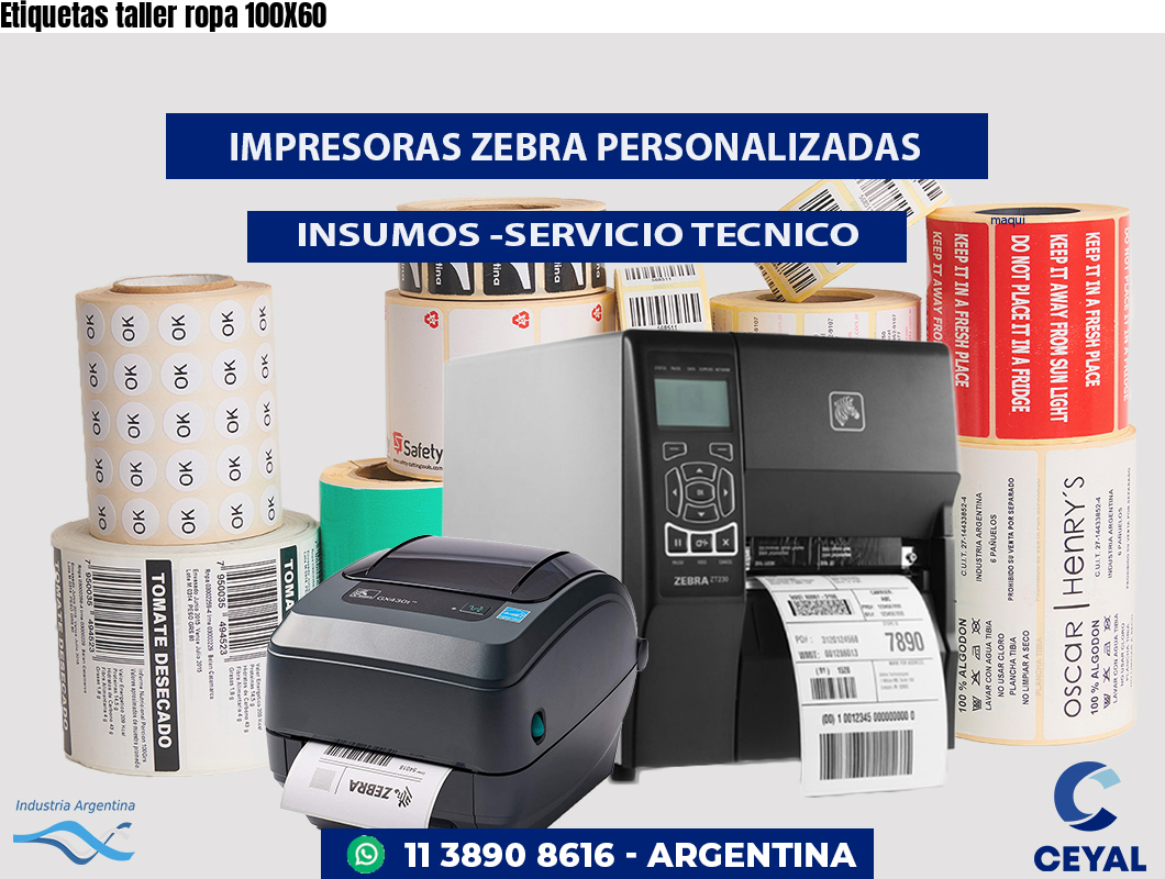 Etiquetas taller ropa 100X60