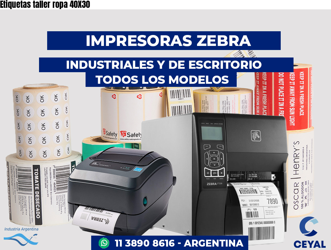 Etiquetas taller ropa 40X30