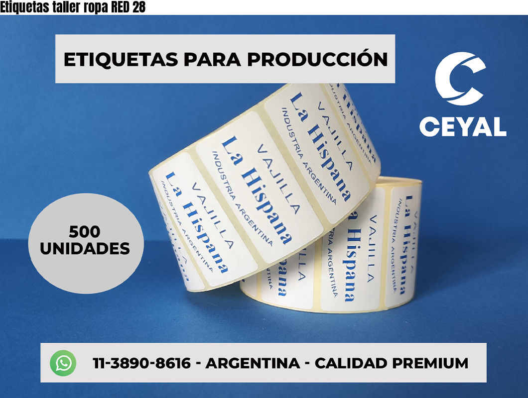 Etiquetas taller ropa RED 28