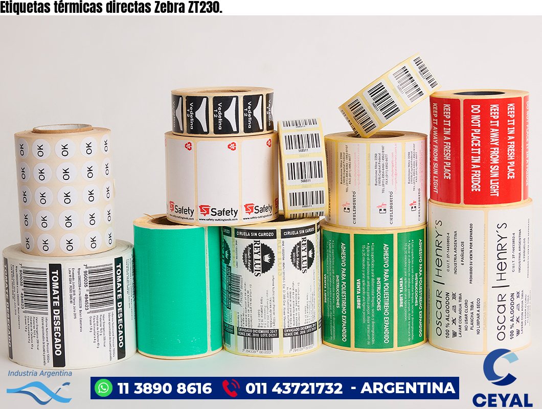 Etiquetas térmicas directas Zebra ZT230.