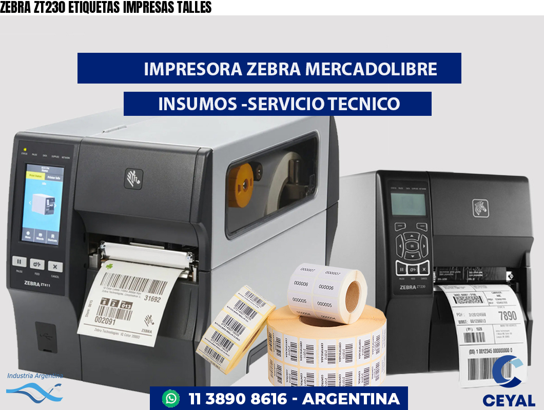 ZEBRA ZT230 ETIQUETAS IMPRESAS TALLES