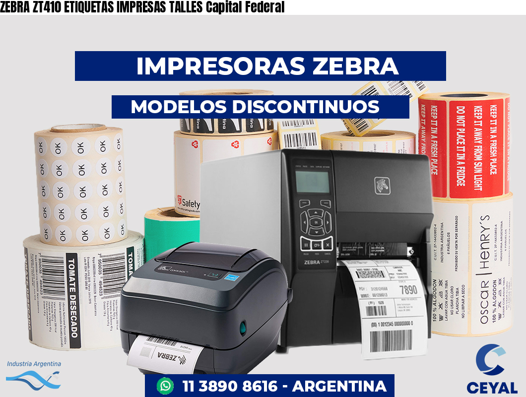 ZEBRA ZT410 ETIQUETAS IMPRESAS TALLES Capital Federal