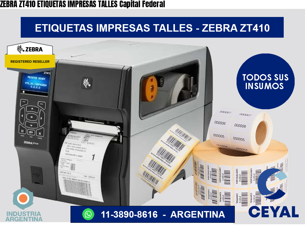 ZEBRA ZT410 ETIQUETAS IMPRESAS TALLES Capital Federal