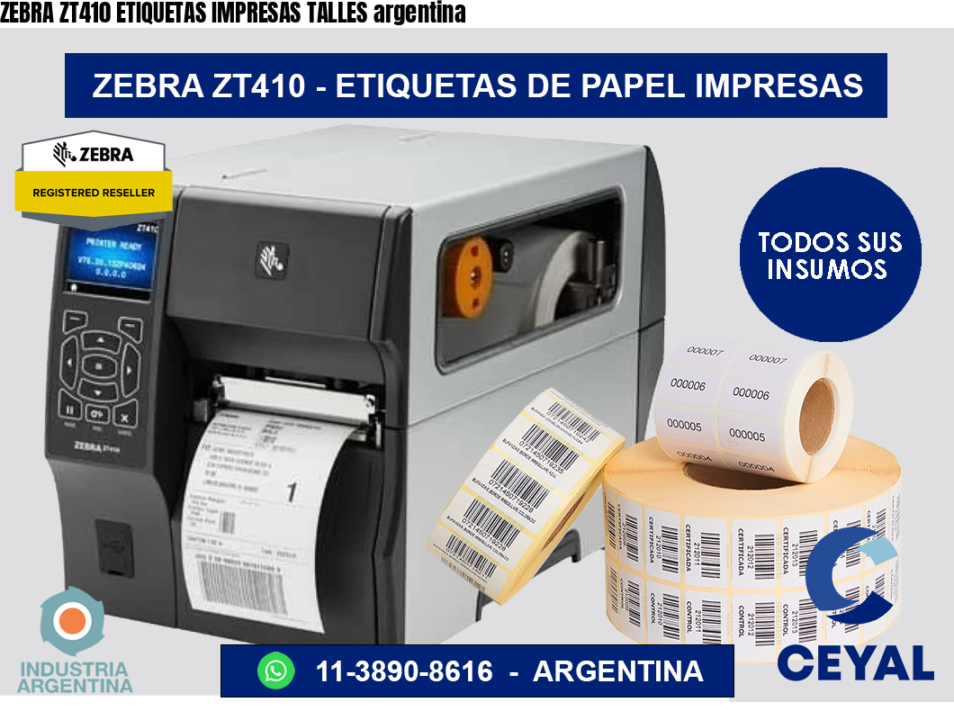 ZEBRA ZT410 ETIQUETAS IMPRESAS TALLES argentina