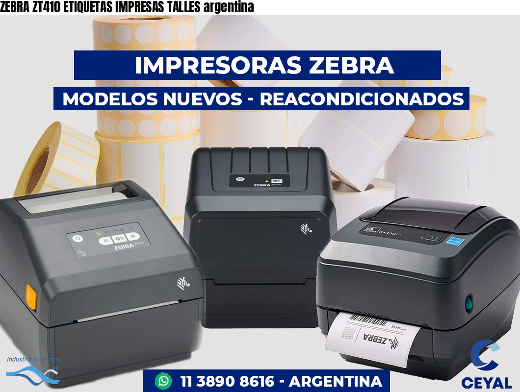 ZEBRA ZT410 ETIQUETAS IMPRESAS TALLES argentina