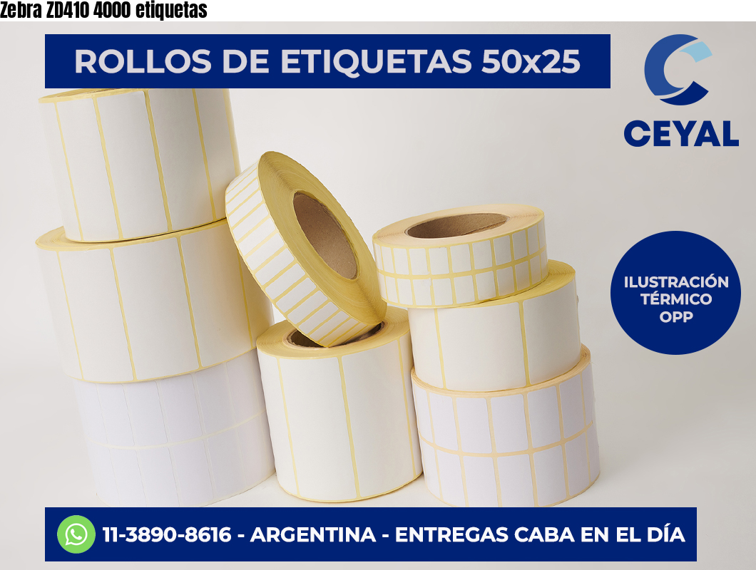 Zebra ZD410 4000 etiquetas