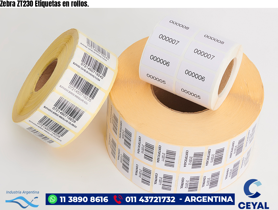 Zebra ZT230 Etiquetas en rollos.