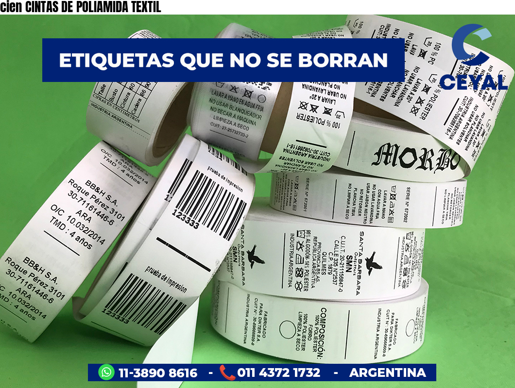 cien CINTAS DE POLIAMIDA TEXTIL