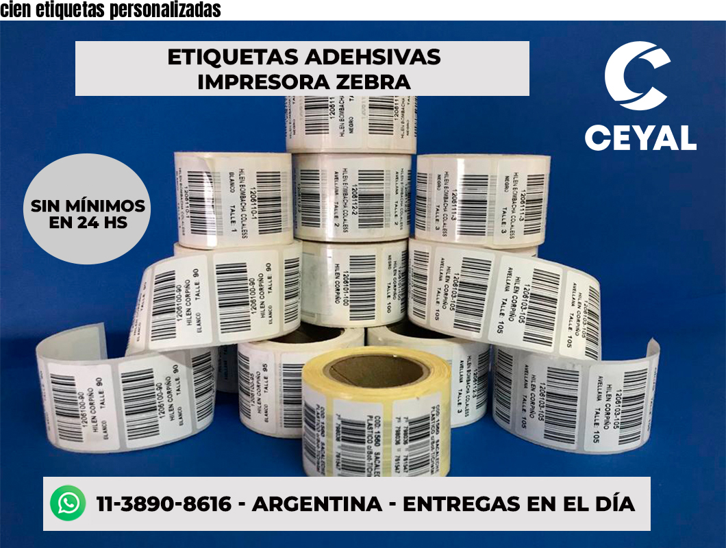 cien etiquetas personalizadas