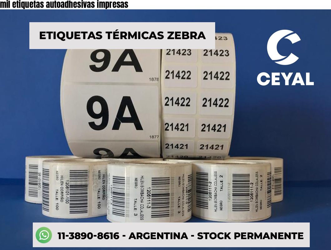 mil etiquetas autoadhesivas impresas