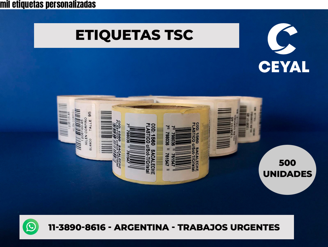 mil etiquetas personalizadas