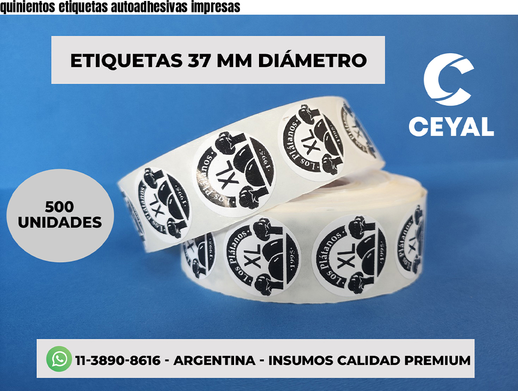 quinientos etiquetas autoadhesivas impresas