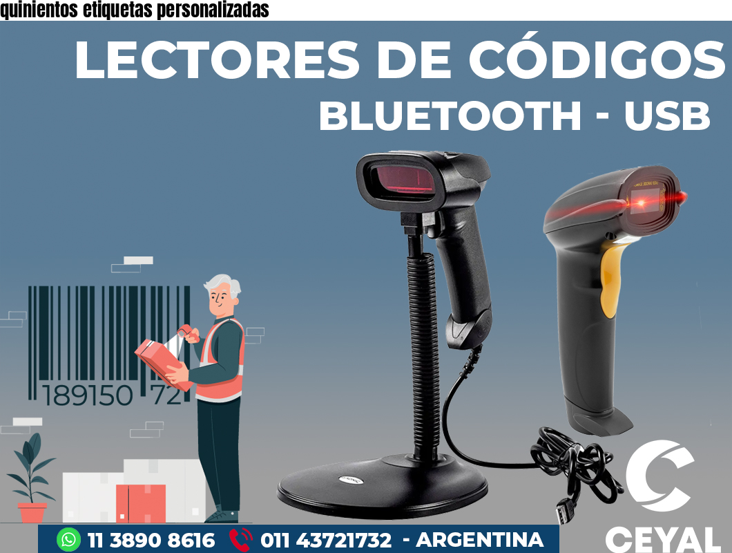 quinientos etiquetas personalizadas