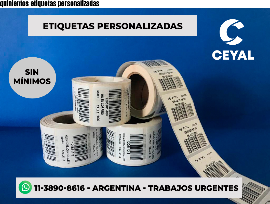 quinientos etiquetas personalizadas