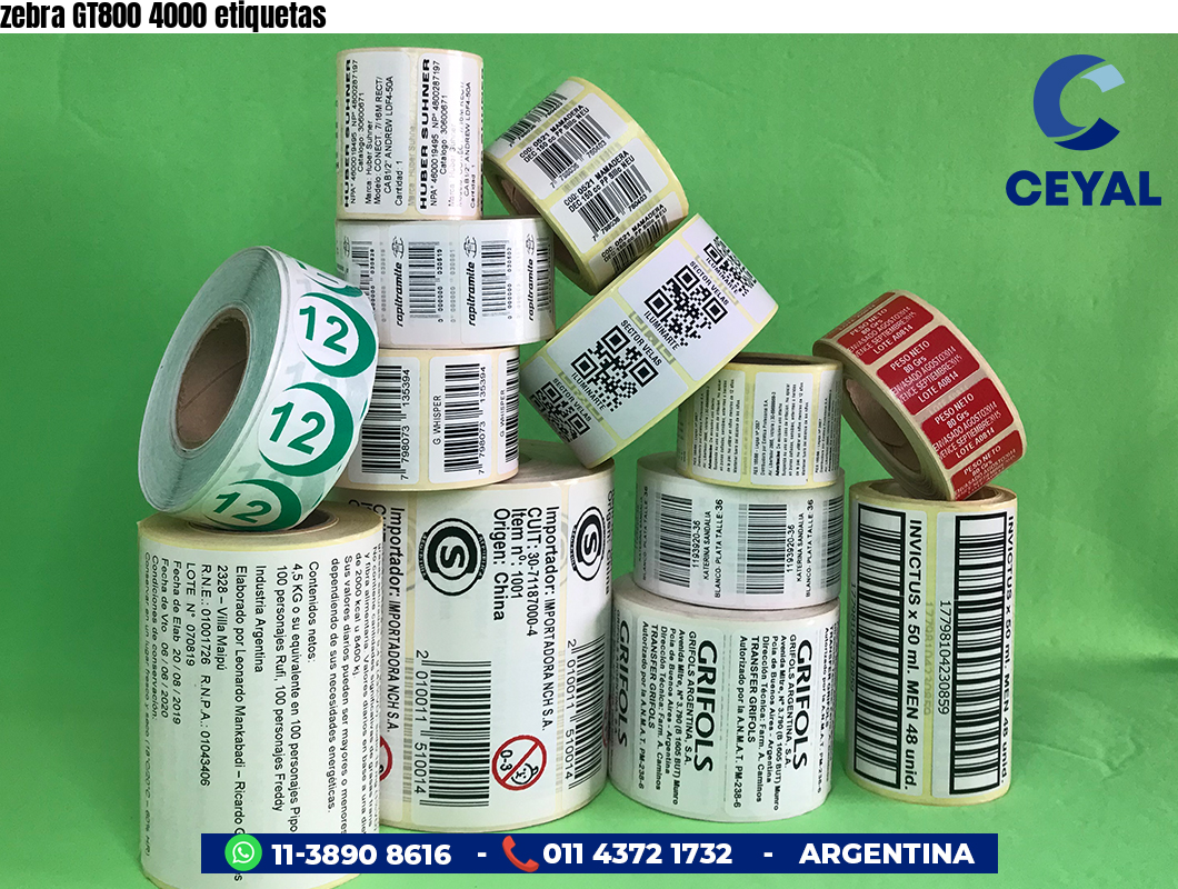 zebra GT800 4000 etiquetas