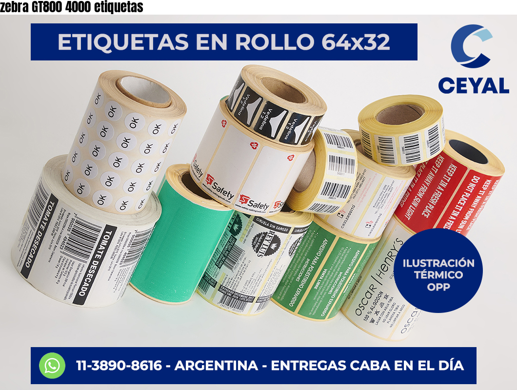 zebra GT800 4000 etiquetas