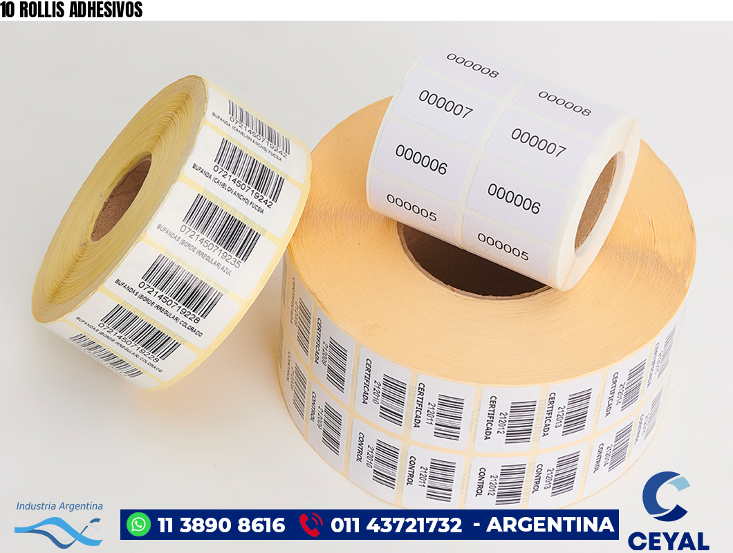 10 ROLLIS ADHESIVOS