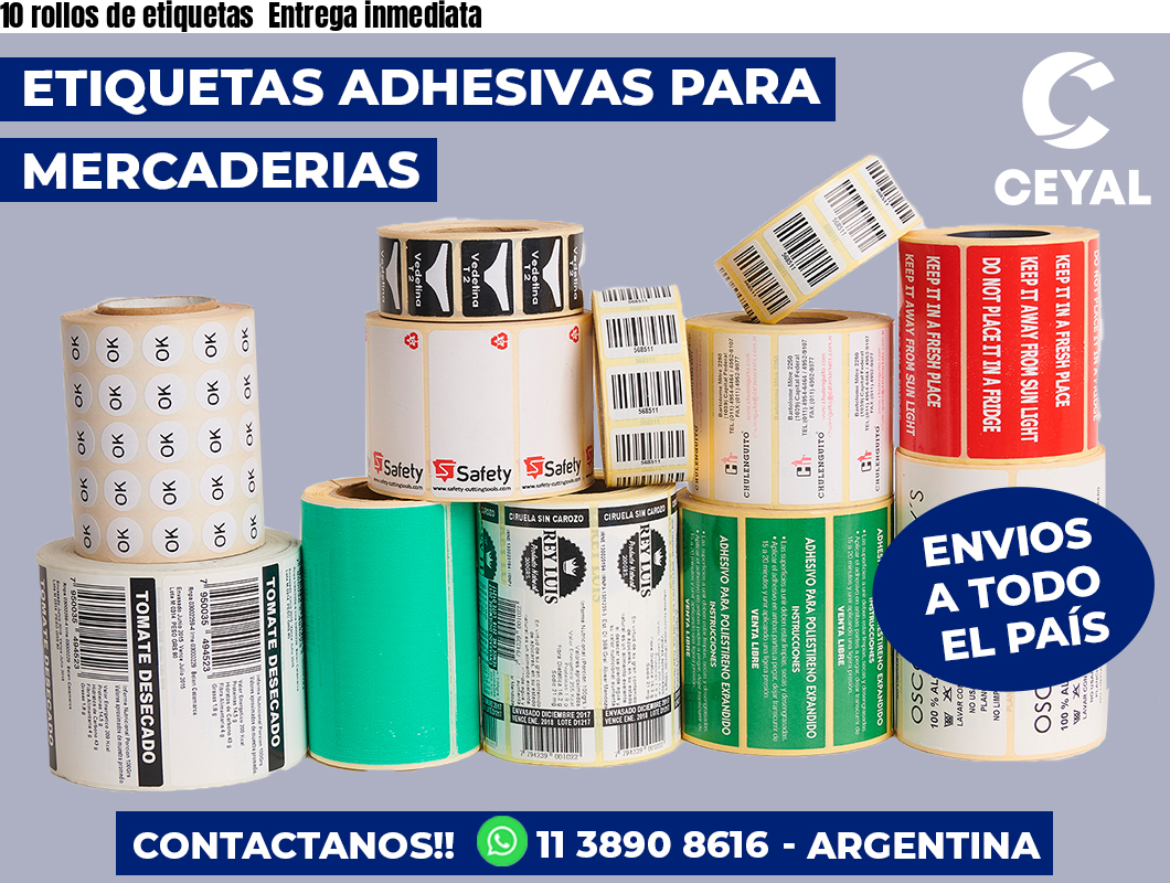 10 rollos de etiquetas Entrega inmediata
