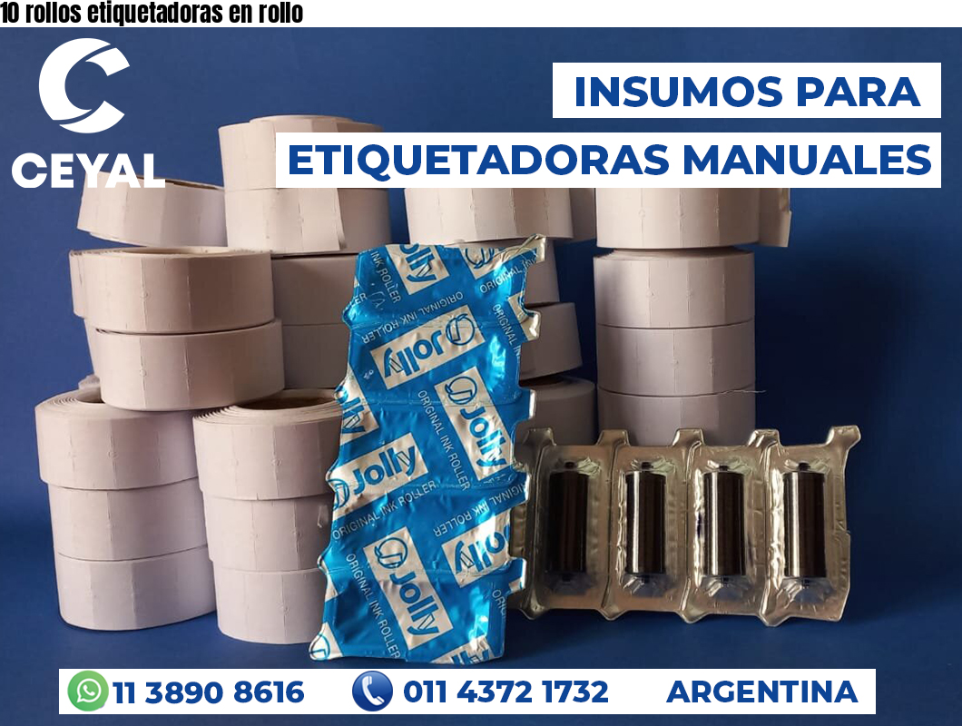 10 rollos etiquetadoras en rollo