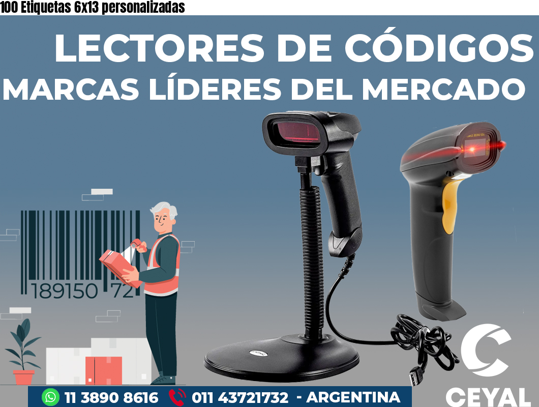 100 Etiquetas 6x13 personalizadas