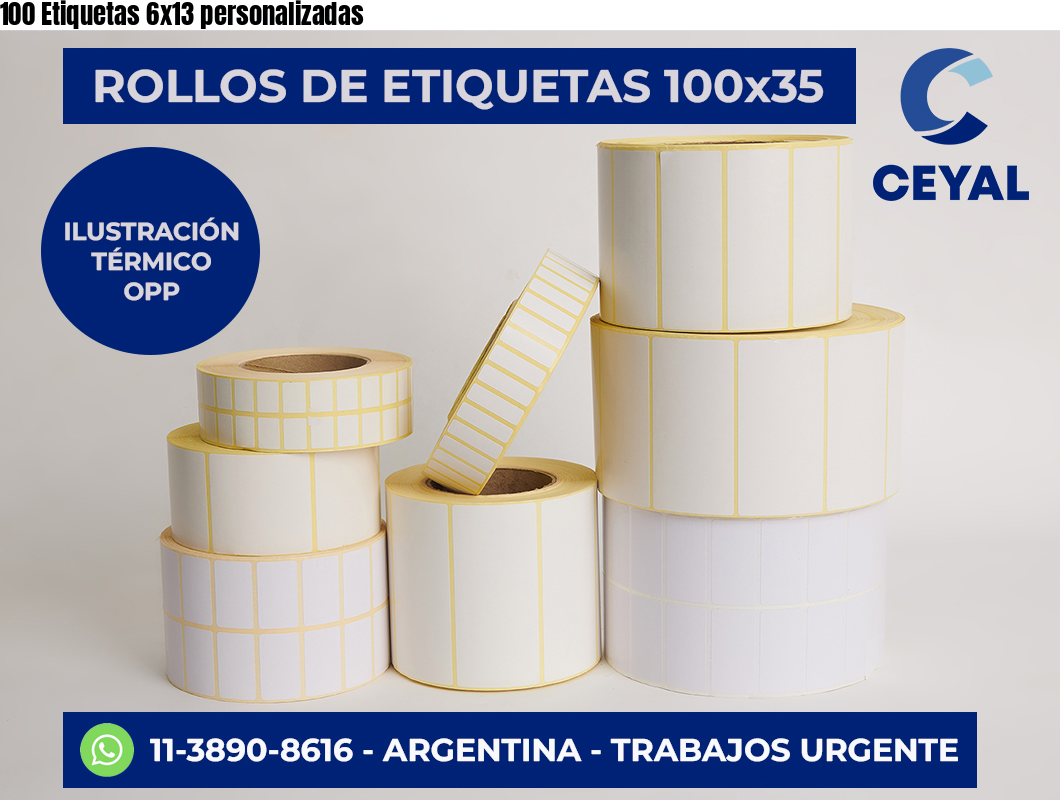 100 Etiquetas 6×13 personalizadas