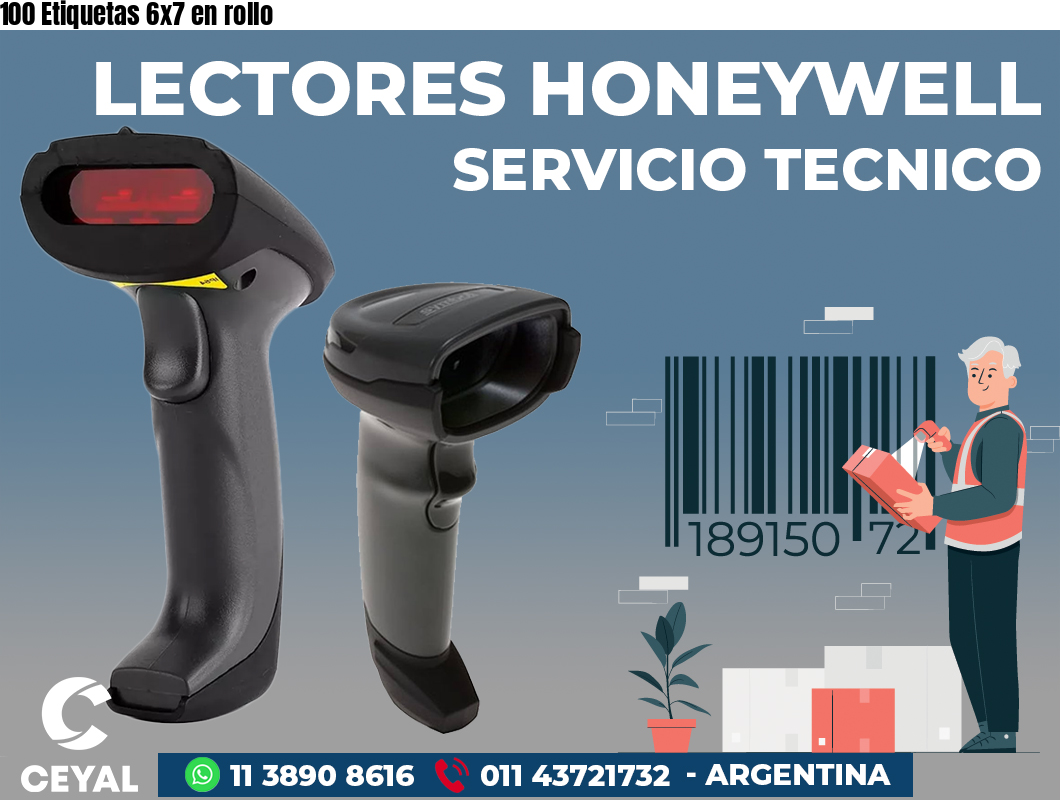 100 Etiquetas 6x7 en rollo