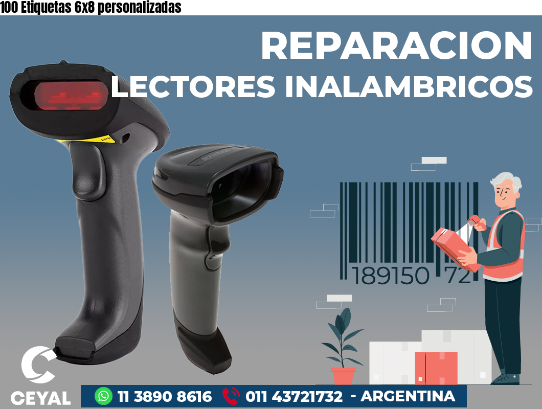 100 Etiquetas 6x8 personalizadas