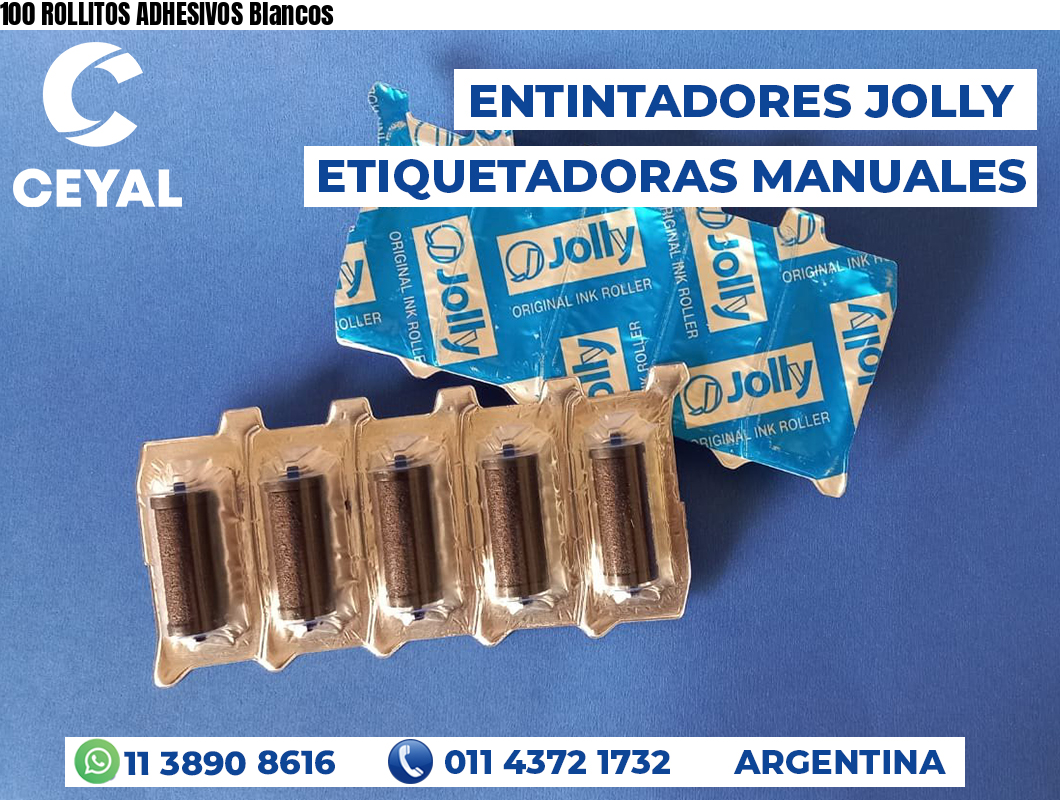 100 ROLLITOS ADHESIVOS Blancos