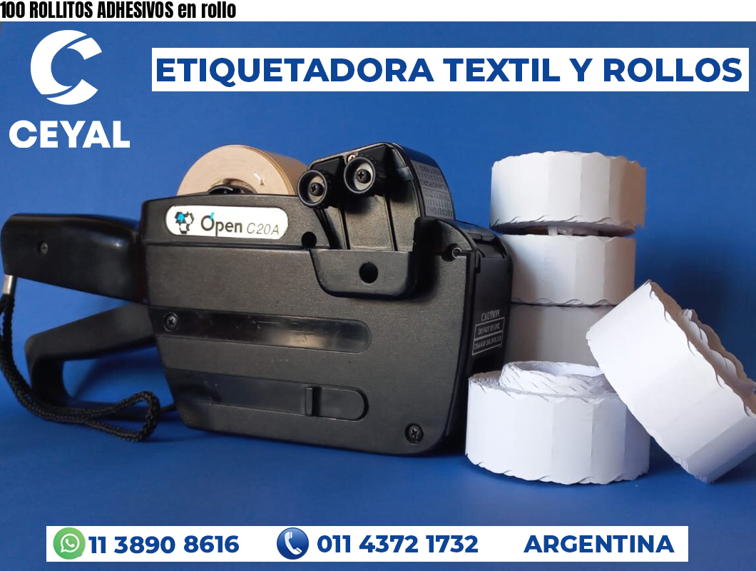 100 ROLLITOS ADHESIVOS en rollo