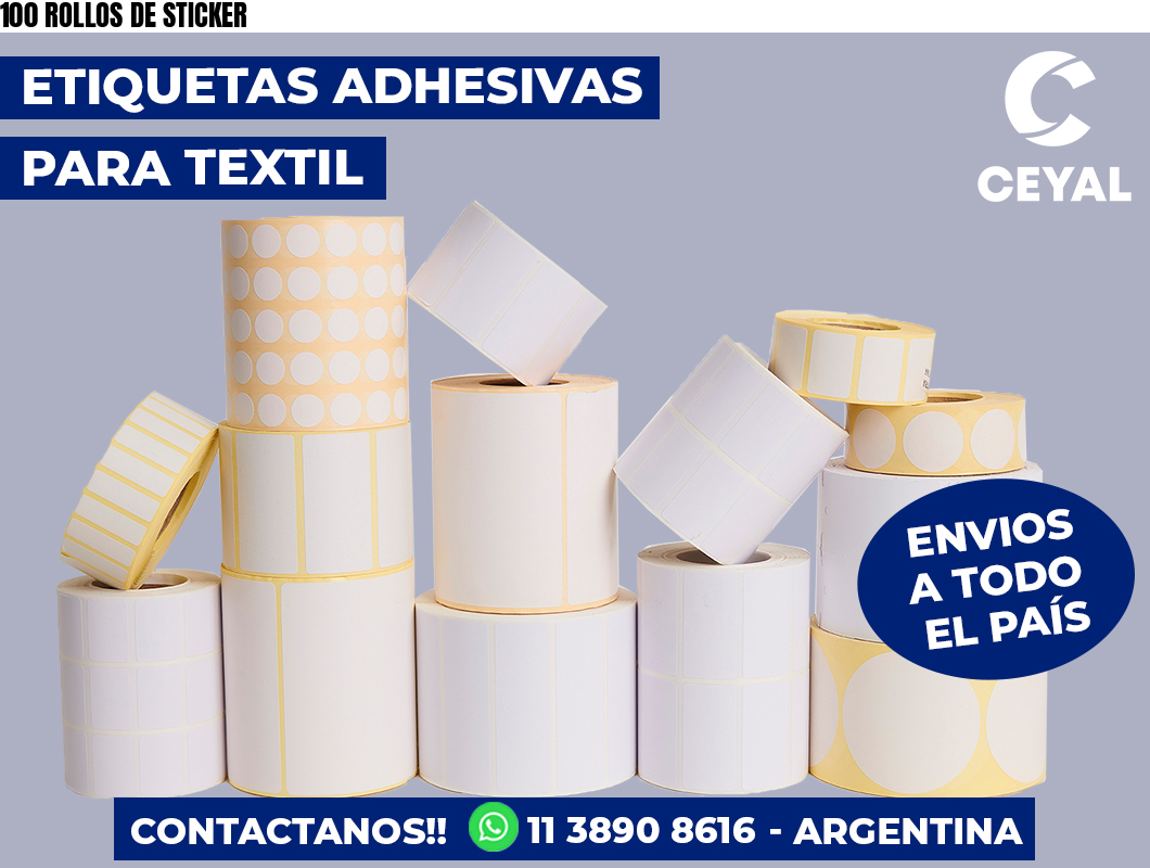 100 ROLLOS DE STICKER