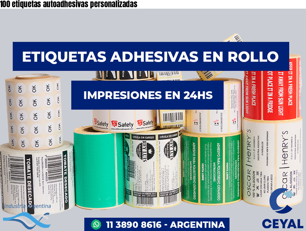 100 etiquetas autoadhesivas personalizadas