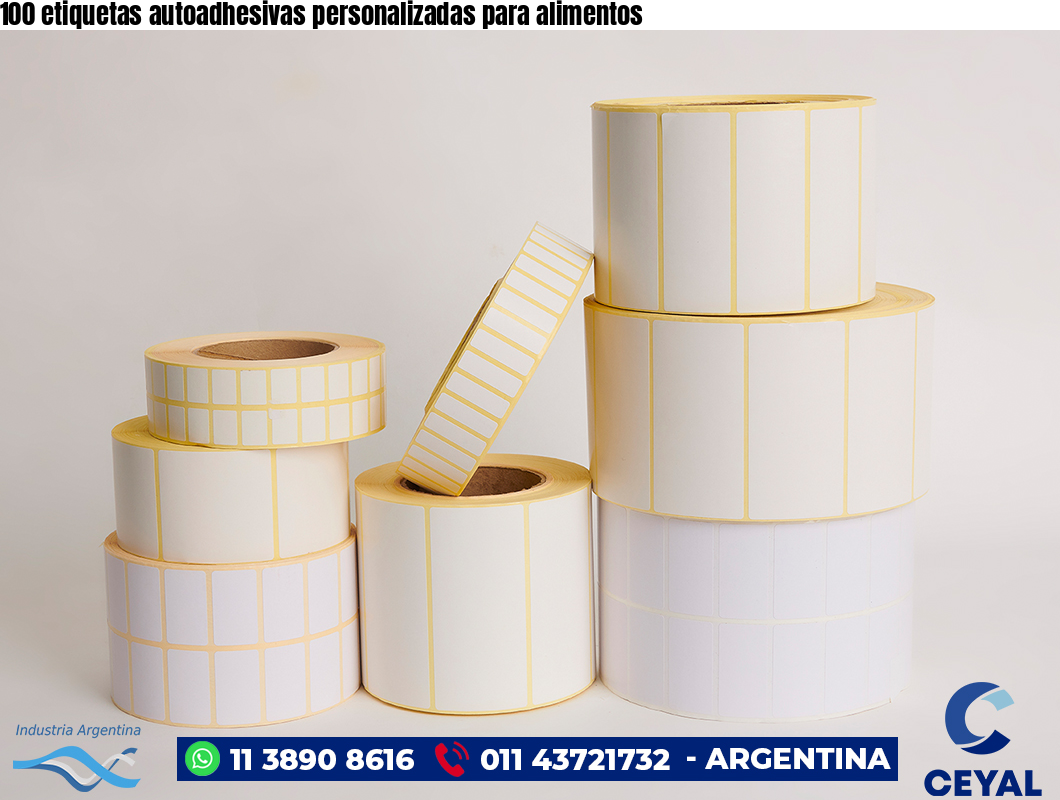 100 etiquetas autoadhesivas personalizadas para alimentos