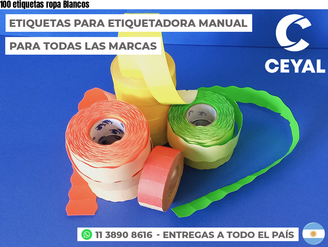 100 etiquetas ropa Blancos