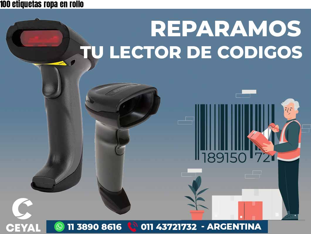 100 etiquetas ropa en rollo
