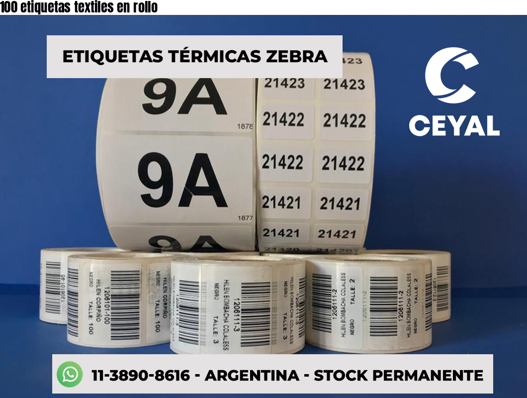 100 etiquetas textiles en rollo