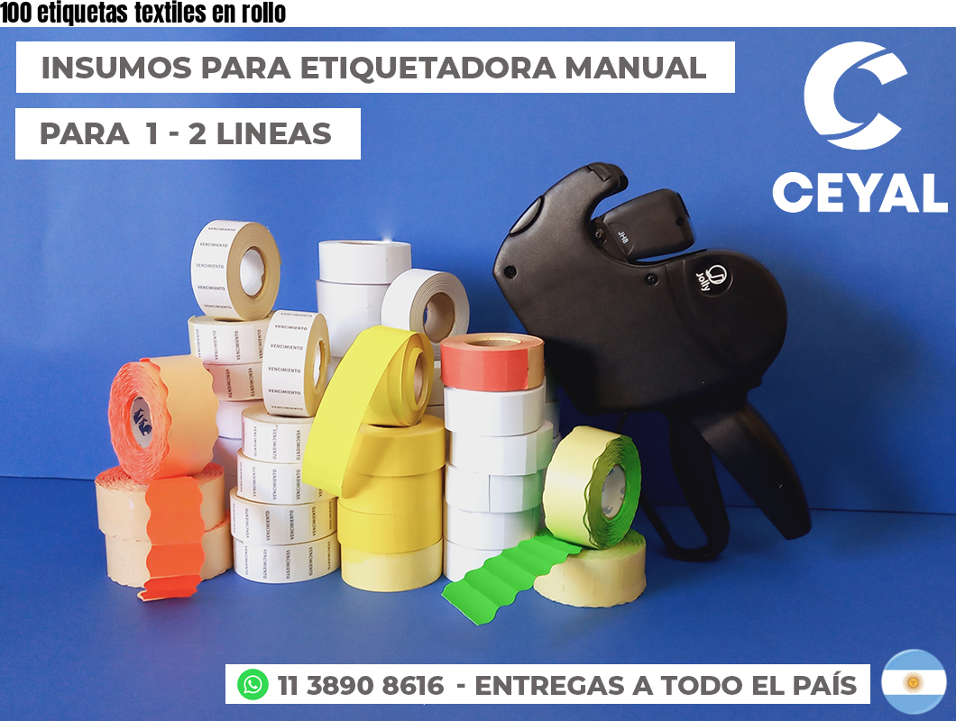 100 etiquetas textiles en rollo