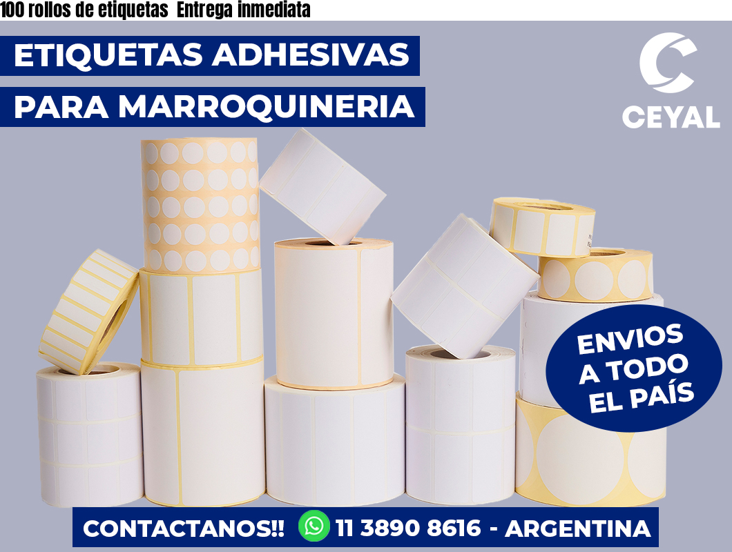 100 rollos de etiquetas Entrega inmediata