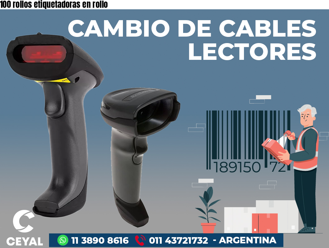 100 rollos etiquetadoras en rollo